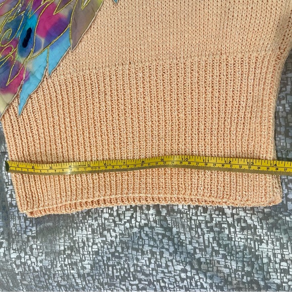 Vintage Sweater with Silk and Bejewelled Appliqué - Picture 8 of 9